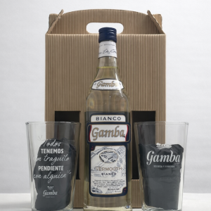 Pack obsequio: 2 vasos o copas + botella de Vermouth
